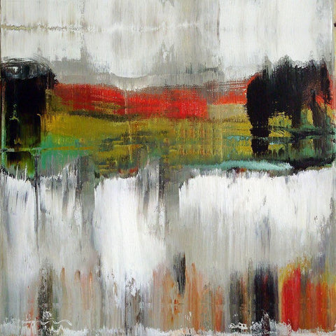Waterfall III White Modern Wood Framed Art Print by Bolokofsky, Ronald