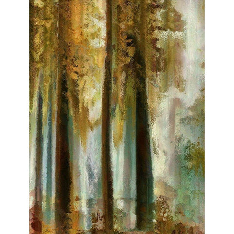 Golden Forest I  White Modern Wood Framed Art Print by Bolokofsky, Ronald