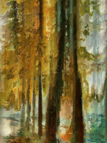 Golden Forest II  Black Ornate Wood Framed Art Print with Double Matting by Bolokofsky, Ronald