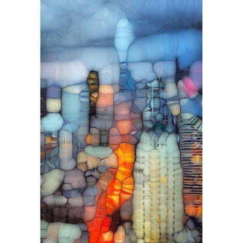 Blob City I White Modern Wood Framed Art Print by Bolokofsky, Ronald