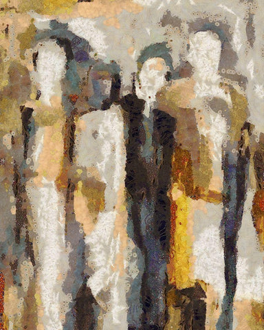 Good Friends White Modern Wood Framed Art Print with Double Matting by Bolokofsky, Ronald