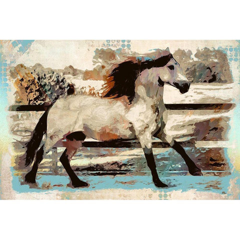 Arabian Trot I White Modern Wood Framed Art Print by Bolokofsky, Ronald