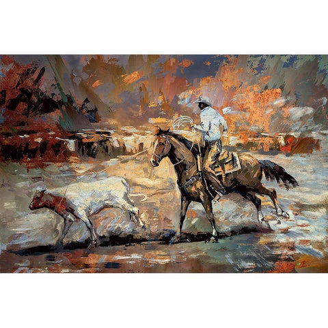 Rope the Stray II Black Modern Wood Framed Art Print with Double Matting by Bolokofsky, Ronald