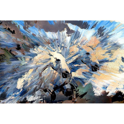 Run Like the Wind Black Modern Wood Framed Art Print with Double Matting by Bolokofsky, Ronald