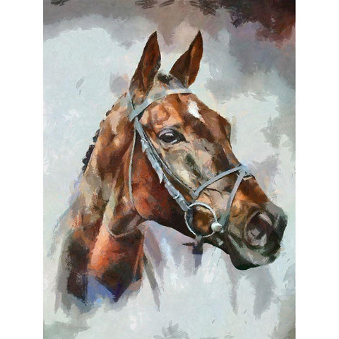 Portrait of a Champion White Modern Wood Framed Art Print by Bolokofsky, Ronald