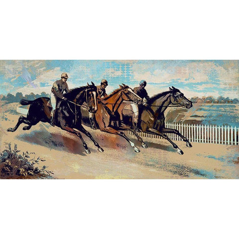 To the Finish Line Gold Ornate Wood Framed Art Print with Double Matting by Bolokofsky, Ronald