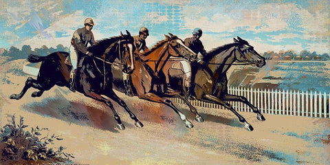 To the Finish Line Black Ornate Wood Framed Art Print with Double Matting by Bolokofsky, Ronald