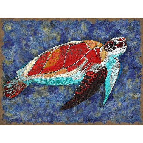 Turtle Black Modern Wood Framed Art Print with Double Matting by Bolokofsky, Ronald