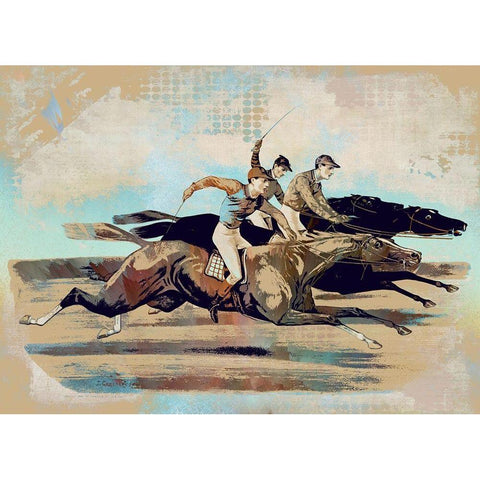 Winner By A Nose Gold Ornate Wood Framed Art Print with Double Matting by Bolokofsky, Ronald