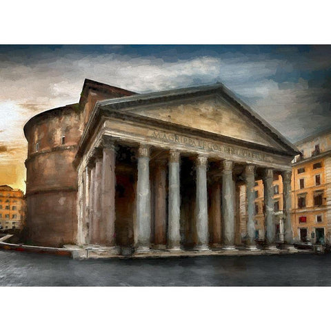 Ancient Pantheon II Black Modern Wood Framed Art Print with Double Matting by Bolokofsky, Ronald