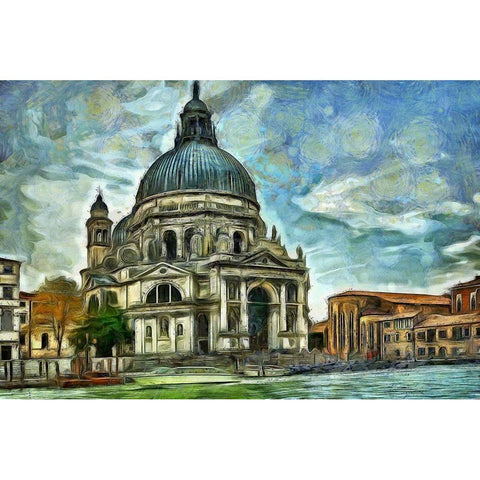 Santa Maria della Salute I White Modern Wood Framed Art Print by Bolokofsky, Ronald