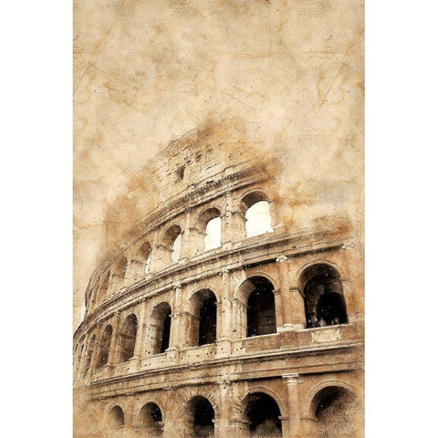 Colosseum I Gold Ornate Wood Framed Art Print with Double Matting by Bolokofsky, Ronald