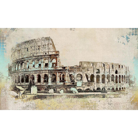 Colosseum II Gold Ornate Wood Framed Art Print with Double Matting by Bolokofsky, Ronald