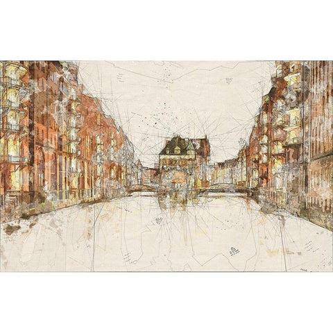 Hamburg I Black Modern Wood Framed Art Print with Double Matting by Bolokofsky, Ronald