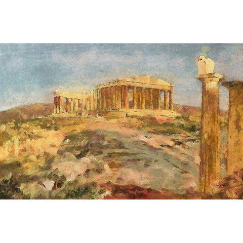 Reminders of a Past Civilization White Modern Wood Framed Art Print by Bolokofsky, Ronald