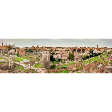 Roman Ruins Black Modern Wood Framed Art Print with Double Matting by Bolokofsky, Ronald