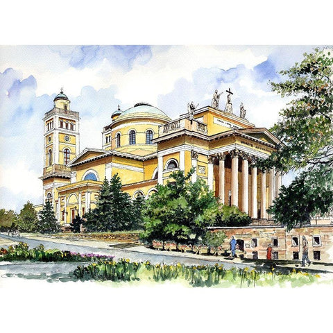 The Basilica Architecture White Modern Wood Framed Art Print by Bolokofsky, Ronald