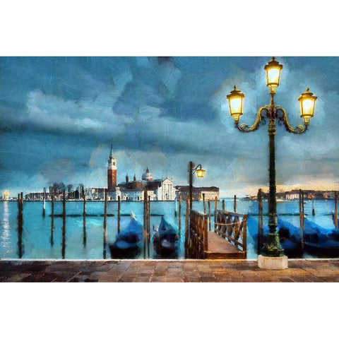 Afternoon in Venice III Gold Ornate Wood Framed Art Print with Double Matting by Bolokofsky, Ronald