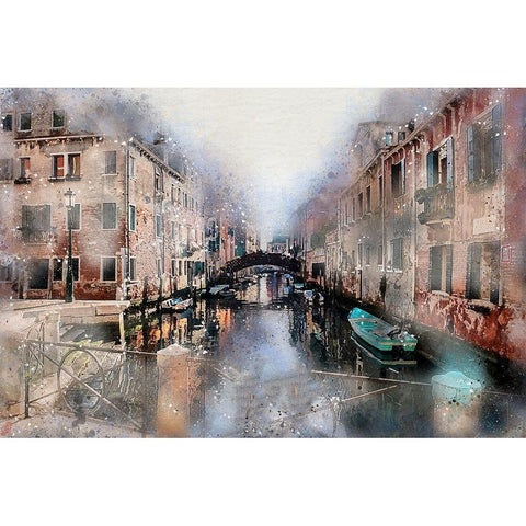 Afternoon in Venice I Black Modern Wood Framed Art Print with Double Matting by Bolokofsky, Ronald