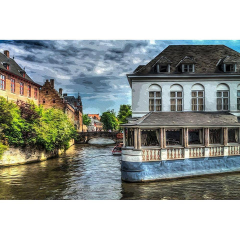 Brugges II White Modern Wood Framed Art Print by Bolokofsky, Ronald