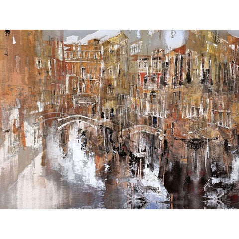 Busy Venice White Modern Wood Framed Art Print by Bolokofsky, Ronald