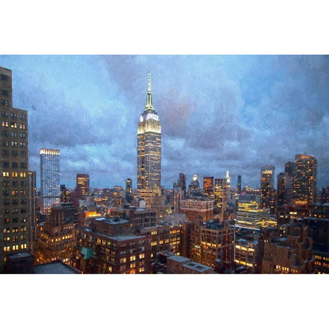 Empire Skyline Black Modern Wood Framed Art Print with Double Matting by Bolokofsky, Ronald