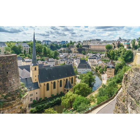 Luxembourg View Black Modern Wood Framed Art Print with Double Matting by Bolokofsky, Ronald