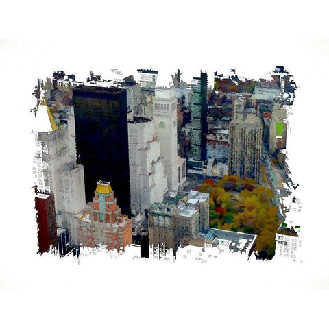 Manhattan  White Modern Wood Framed Art Print by Bolokofsky, Ronald