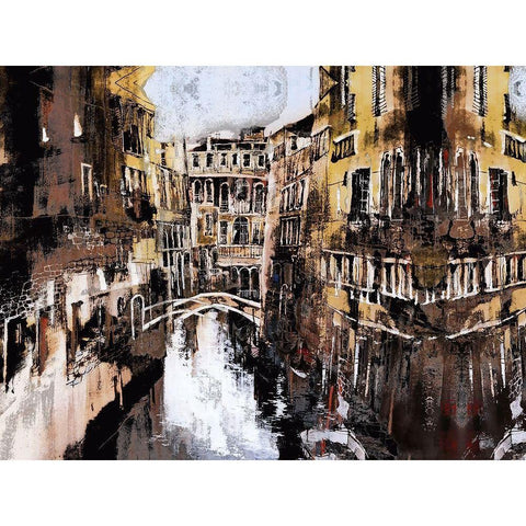 Old Venice II Black Modern Wood Framed Art Print with Double Matting by Bolokofsky, Ronald