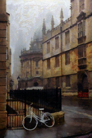 Oxford Fog White Modern Wood Framed Art Print with Double Matting by Bolokofsky, Ronald