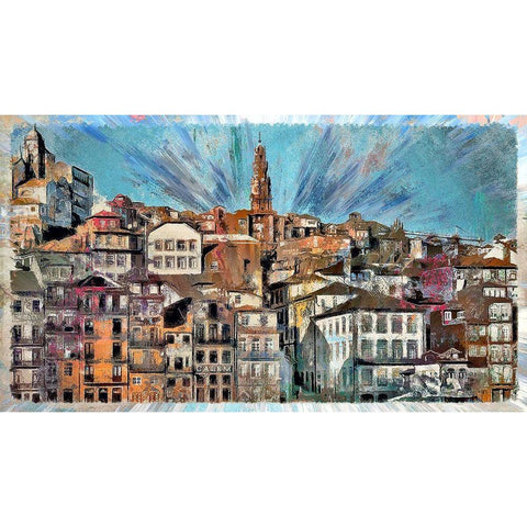 Porto White Modern Wood Framed Art Print by Bolokofsky, Ronald