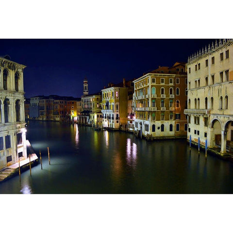 Quiet Night on the Grand Canal White Modern Wood Framed Art Print by Bolokofsky, Ronald