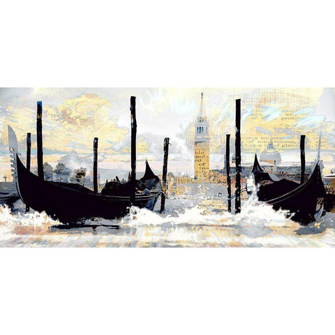 Rough Gondola Waters White Modern Wood Framed Art Print by Bolokofsky, Ronald