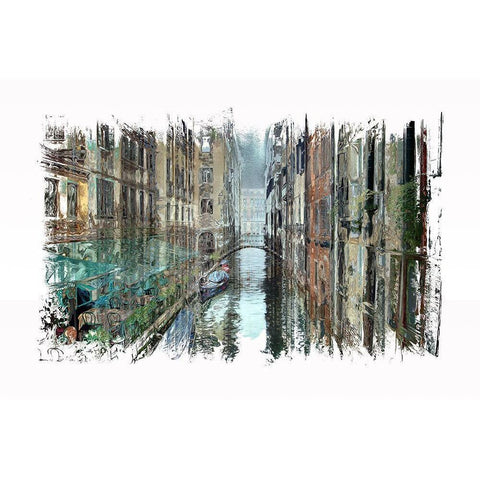 Venice Cafe I Black Modern Wood Framed Art Print with Double Matting by Bolokofsky, Ronald