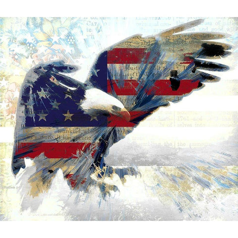 American Eagle White Modern Wood Framed Art Print by Bolokofsky, Ronald