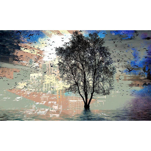 Break of Day Black Modern Wood Framed Art Print with Double Matting by Bolokofsky, Ronald