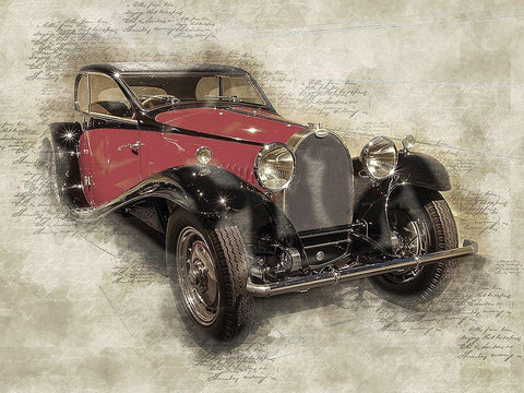 Bugatti II Black Ornate Wood Framed Art Print with Double Matting by Bolokofsky, Ronald