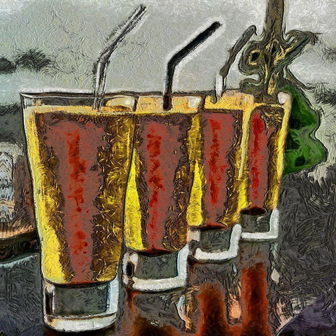 Cocktails II Black Modern Wood Framed Art Print by Bolokofsky, Ronald