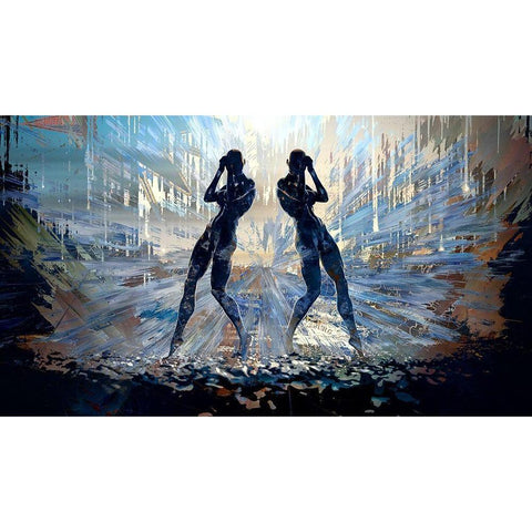 Dancing In the Rubble White Modern Wood Framed Art Print by Bolokofsky, Ronald