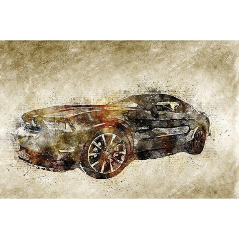 Ford Mustang Gold Ornate Wood Framed Art Print with Double Matting by Bolokofsky, Ronald