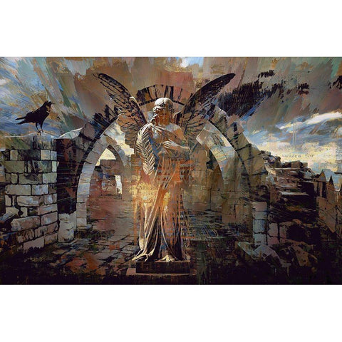 Guardian of the Gate Gold Ornate Wood Framed Art Print with Double Matting by Bolokofsky, Ronald