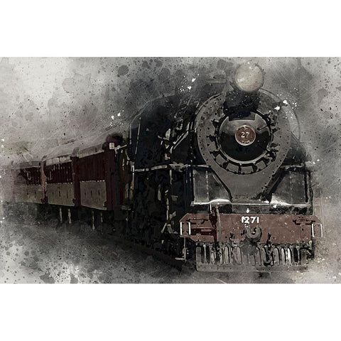 Locomotive 1271 White Modern Wood Framed Art Print by Bolokofsky, Ronald