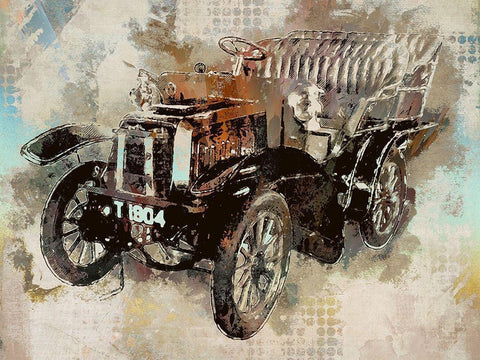 Model T Ford White Modern Wood Framed Art Print with Double Matting by Bolokofsky, Ronald