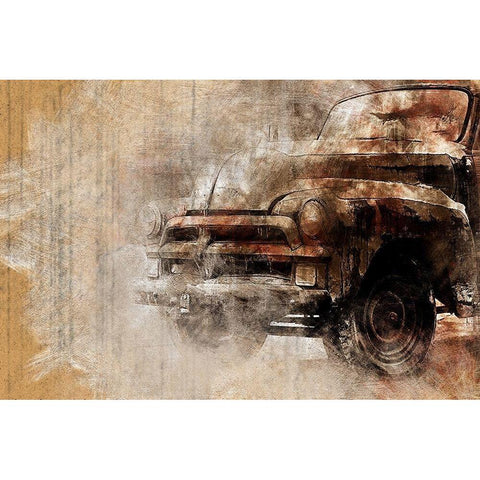 Oldtimer II Black Modern Wood Framed Art Print with Double Matting by Bolokofsky, Ronald