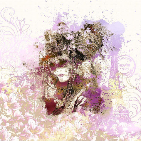 Paris Masquerade I Gold Ornate Wood Framed Art Print with Double Matting by Bolokofsky, Ronald