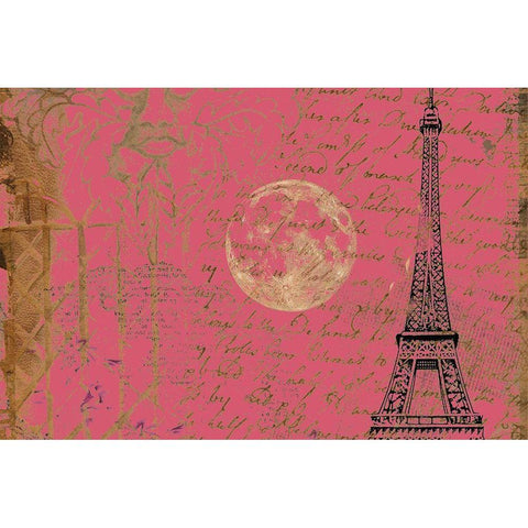 Paris Moon Light White Modern Wood Framed Art Print by Bolokofsky, Ronald