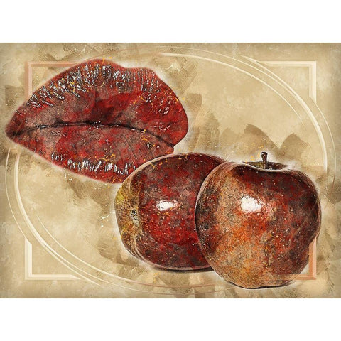 Red Hot Lips and Juicy Apples Gold Ornate Wood Framed Art Print with Double Matting by Bolokofsky, Ronald