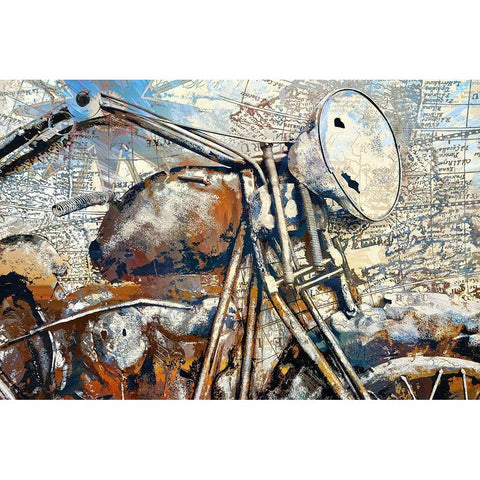 Rusty Old Bike Gold Ornate Wood Framed Art Print with Double Matting by Bolokofsky, Ronald