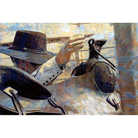 Saddle Up White Modern Wood Framed Art Print by Bolokofsky, Ronald