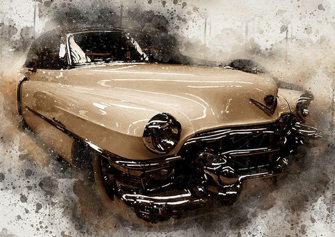 Shiny Cadillac White Modern Wood Framed Art Print with Double Matting by Bolokofsky, Ronald